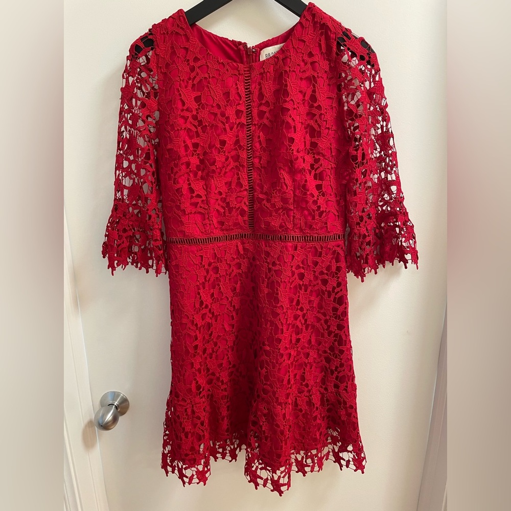 BB Dakota RSVP By Steve Madden Scarlett Red Lace Dress with Cut Outs sz 8